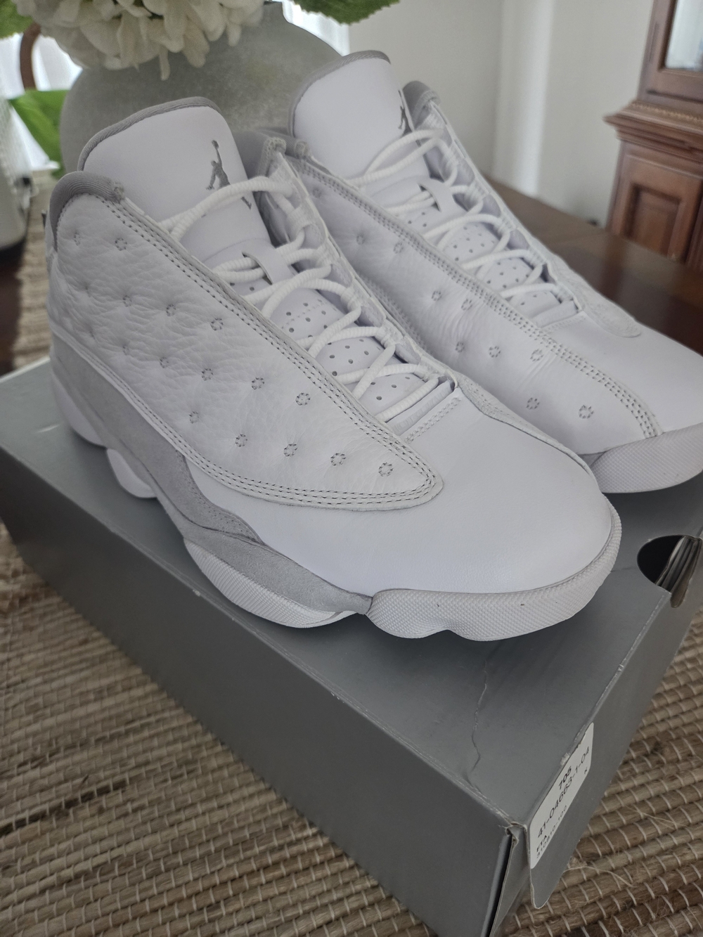 Air Jordan 13 Retro Low Men’s Basketball Shoes — White/Grey SIZE 8